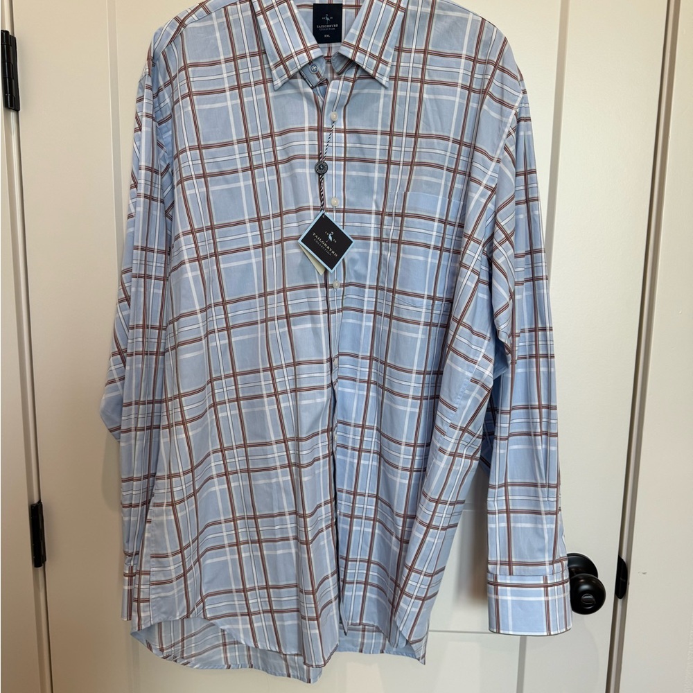 Nordstrom Blue and Brown Casual Button Down Shirt